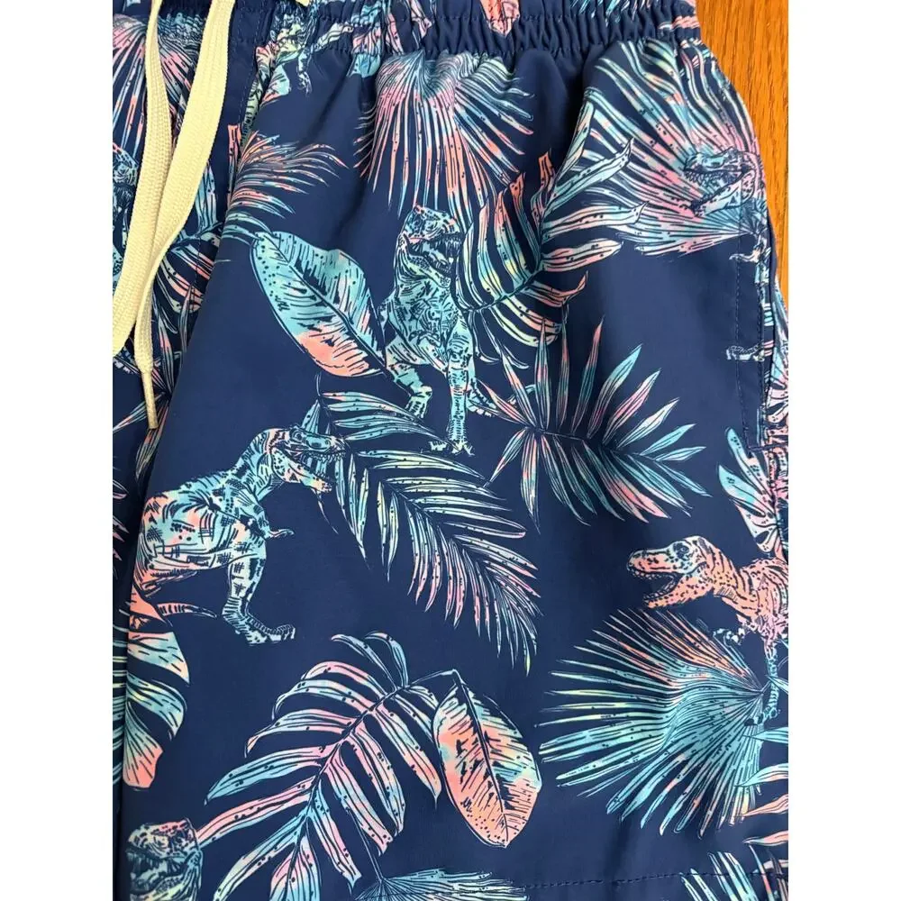 Chubbies Palm Dinosaur Blue Men's‎ Small Swim Suit 5.5